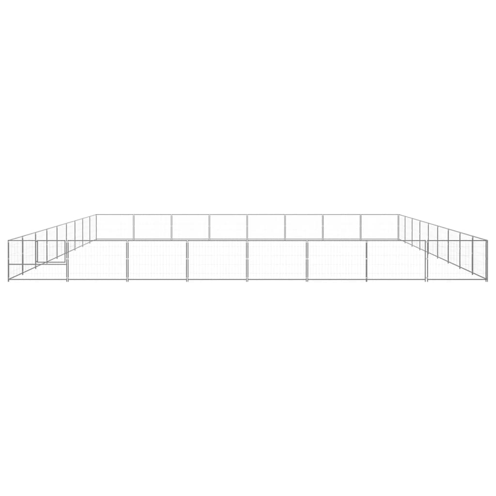 Vidaxl Dog Kennel 72 m² Steel Silver Colored