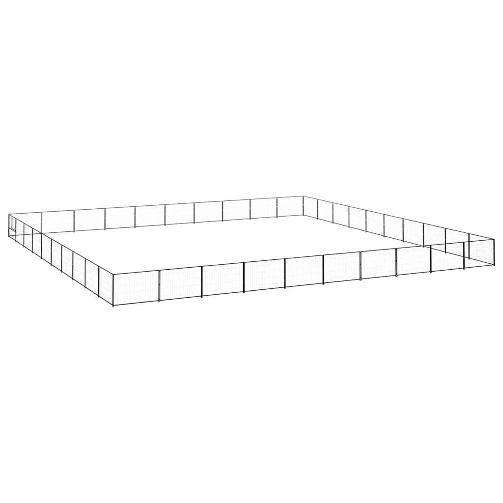 Vidaxl perrina de perros 100 m² de acero negro