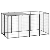 Vidaxl Dog Kennel 2.42 m² stål sort