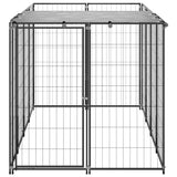 Vidaxl Dog Kennel 2.42 m² stål sort