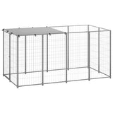 Vidaxl Dog Kennel 2.42 m² stål sølvfarvet