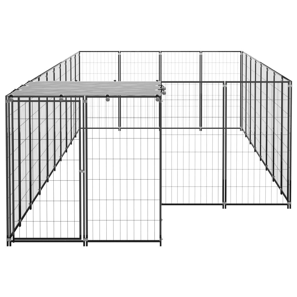Vidaxl Dog hodera 10,89 m² stalowa czarna