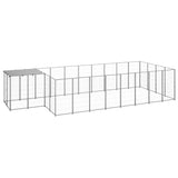 Vidaxl Dog Kennel 10.89 m² Steel silver colored