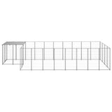 Vidaxl Dog Kennel 10.89 m² Steel silver colored
