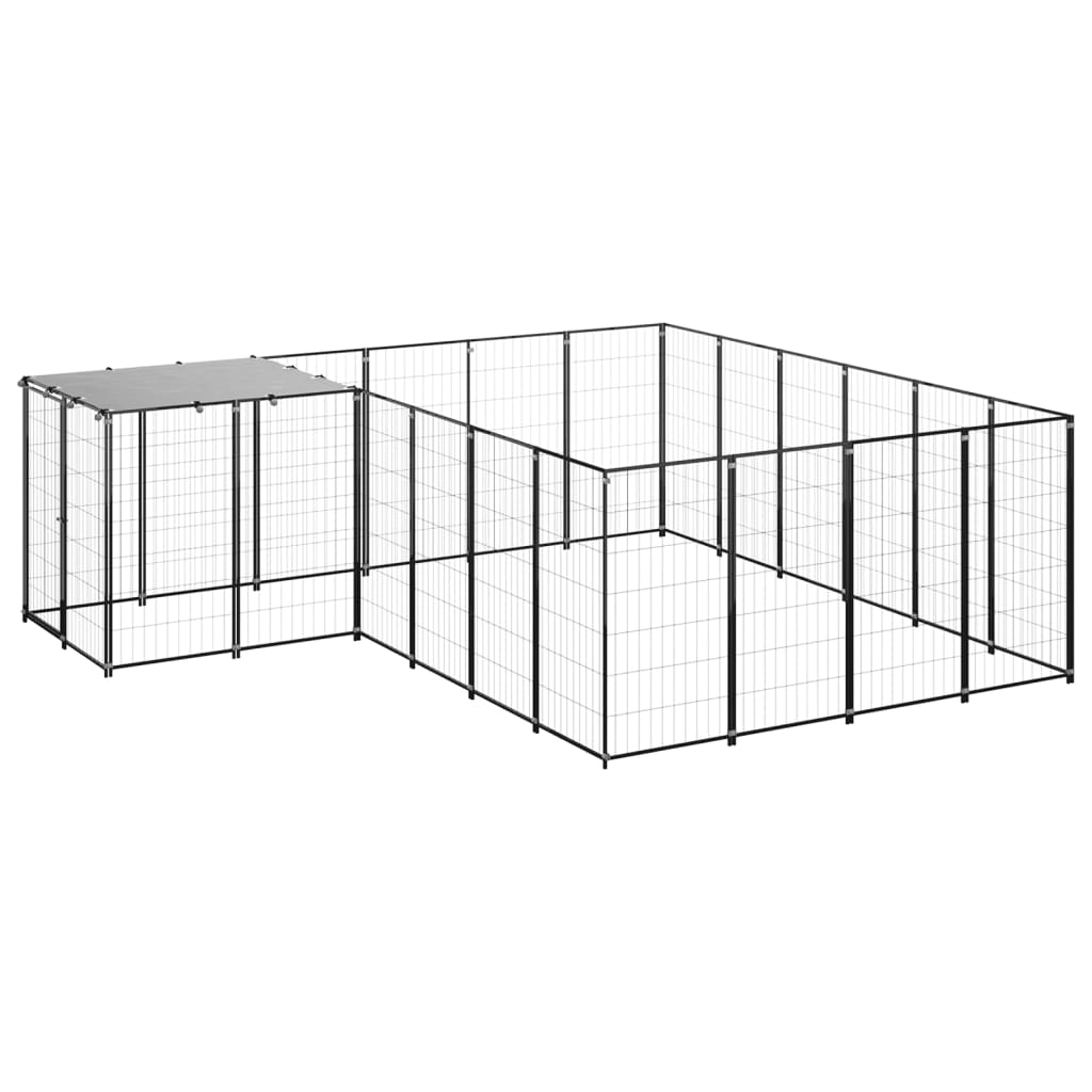 Psarna psa vidaxl 8,47 m² jeklena črna