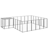 Vidaxl Dog Kennel 12,1 m² stål sort