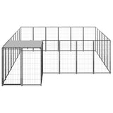 Vidaxl Dog Kennel 12,1 m² stål sort