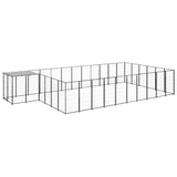 Vidaxl Dog Kennel 19.36 m² Steel Black
