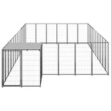 Vidaxl Dog Kennel 19.36 m² Steel Black