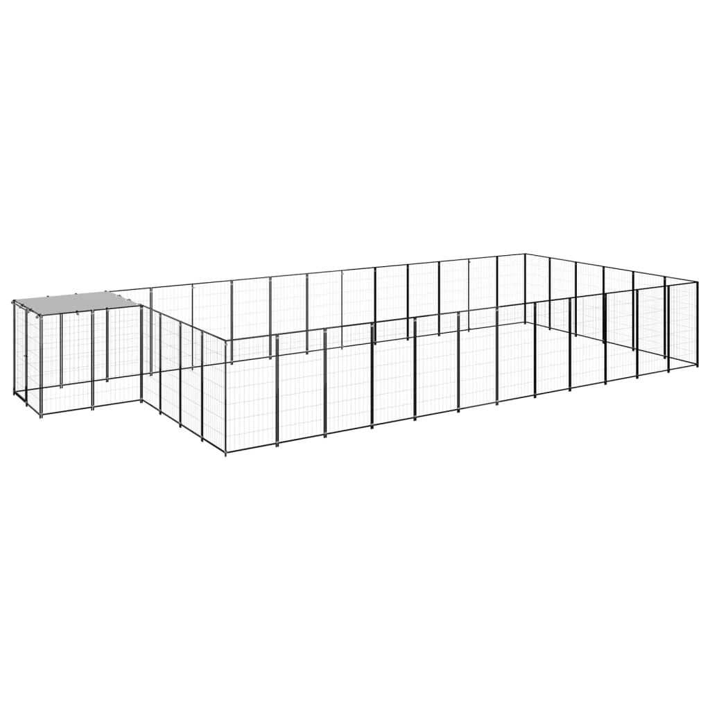 Psarna psa vidaxl 22,99 m² jeklena črna
