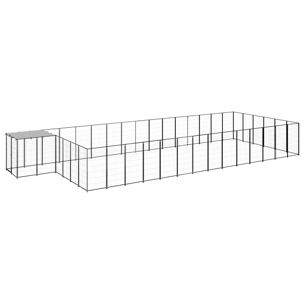Psarna psa vidaxl 26,62 m² jeklena črna