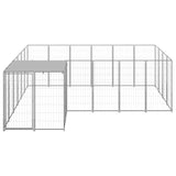 Vidaxl Dog Kennel 8,47 m² Ocelová stříbrná barva