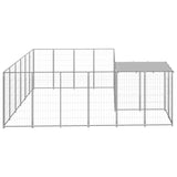 Vidaxl Dog Kennel 8,47 m² Ocelová stříbrná barva