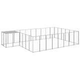 VidaXL Dog Kennel 15.73 m² Steel silver colored