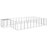Vidaxl Dog Kennel 19.36 m² Steel silver colored