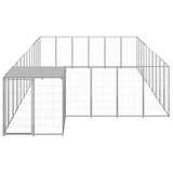 Vidaxl Dog Kennel 19.36 m² Steel silver colored