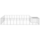 Vidaxl Dog Kennel 19.36 m² Steel silver colored