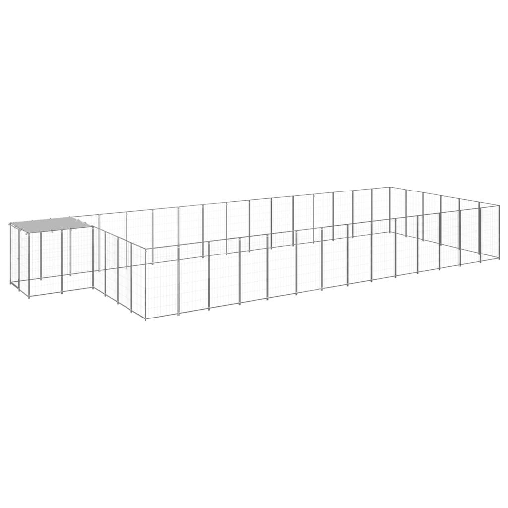 Psarna psa vidaxl 26,62 m² jekleno srebrno obarvano