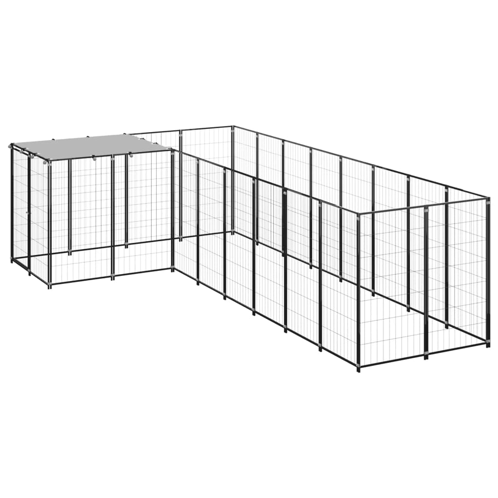 Vidaxl -Hundezwinger 6,05 m² Stahlschwarz