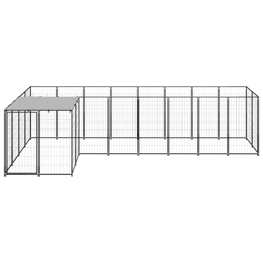 Vidaxl -Hundezwinger 6,05 m² Stahlschwarz