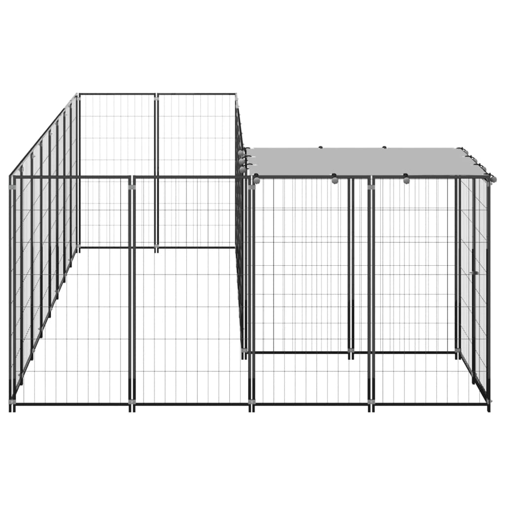 Vidaxl -Hundezwinger 6,05 m² Stahlschwarz