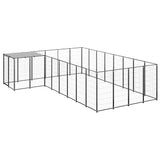 Vidaxl Dog Kennel 10.89 m² Steel Black