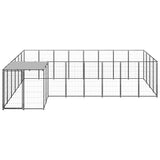 Vidaxl Dog Kennel 10.89 m² Steel Black