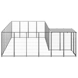 Vidaxl Dog Kennel 10.89 m² Steel Black