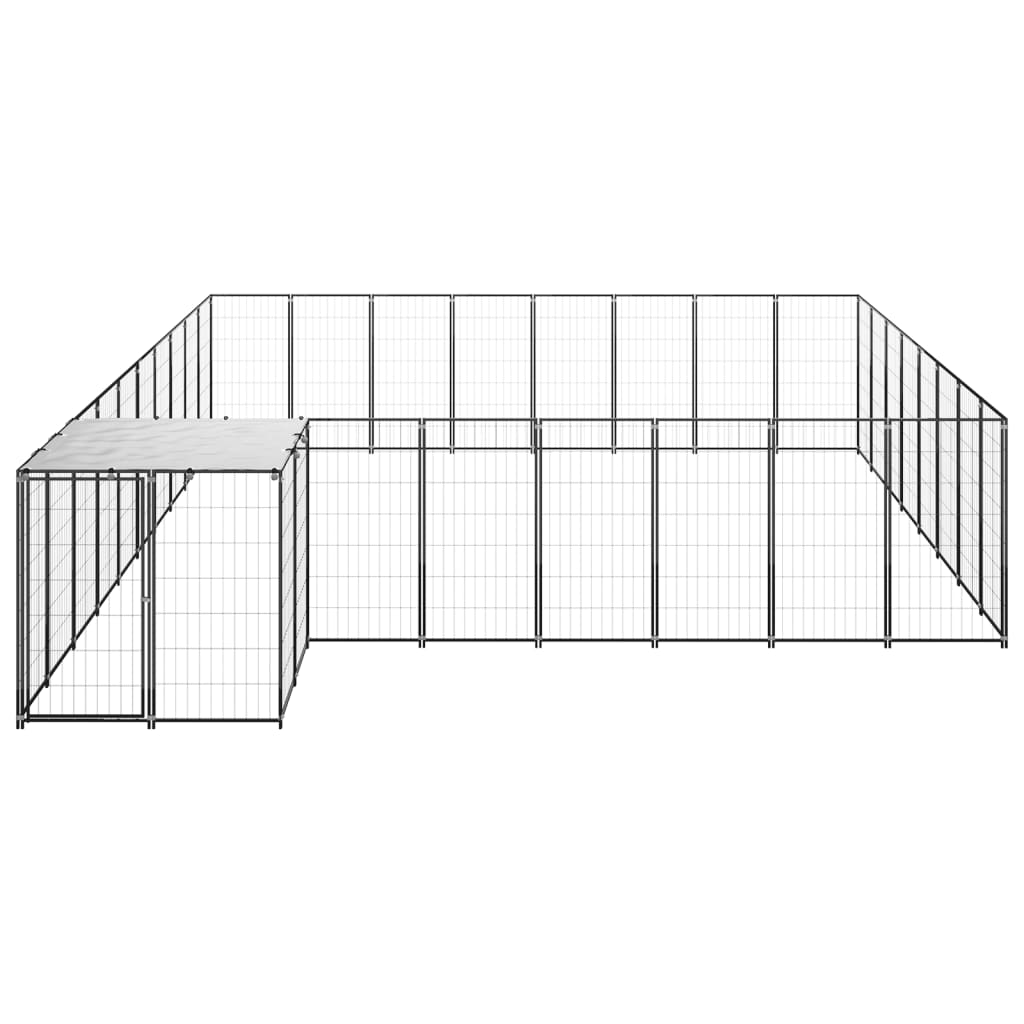 VidaXL Dog Kennel 20.57 m² Steel Black