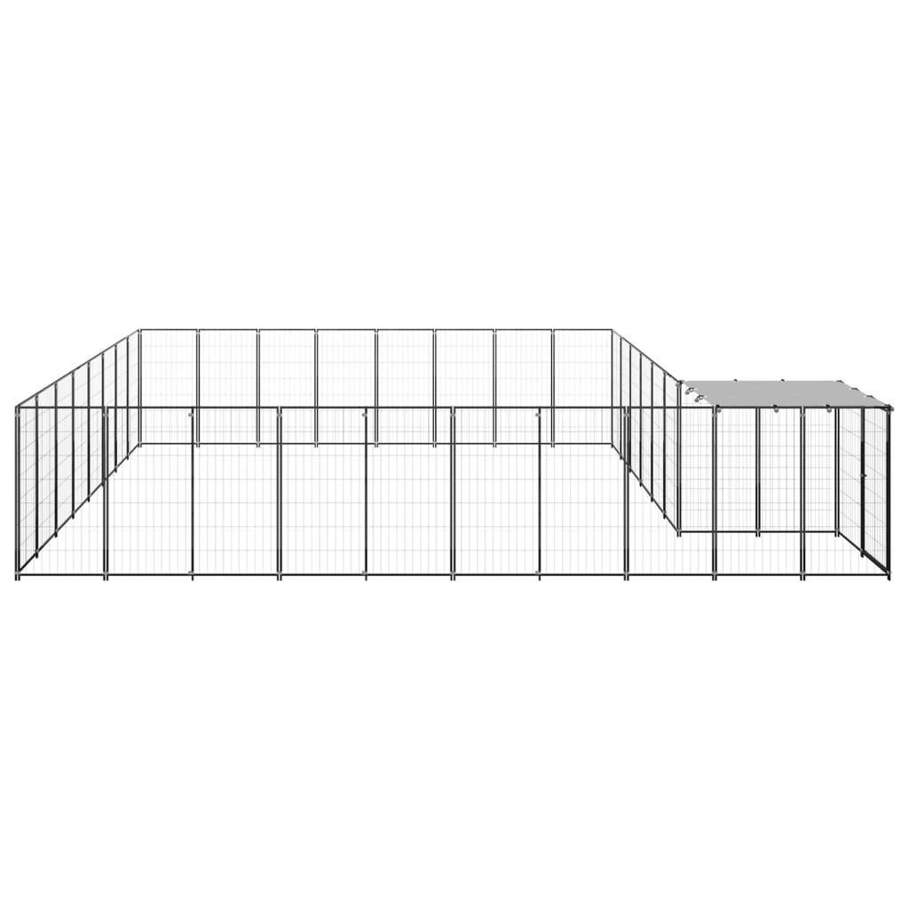 VidaXL Dog Kennel 20.57 m² Steel Black