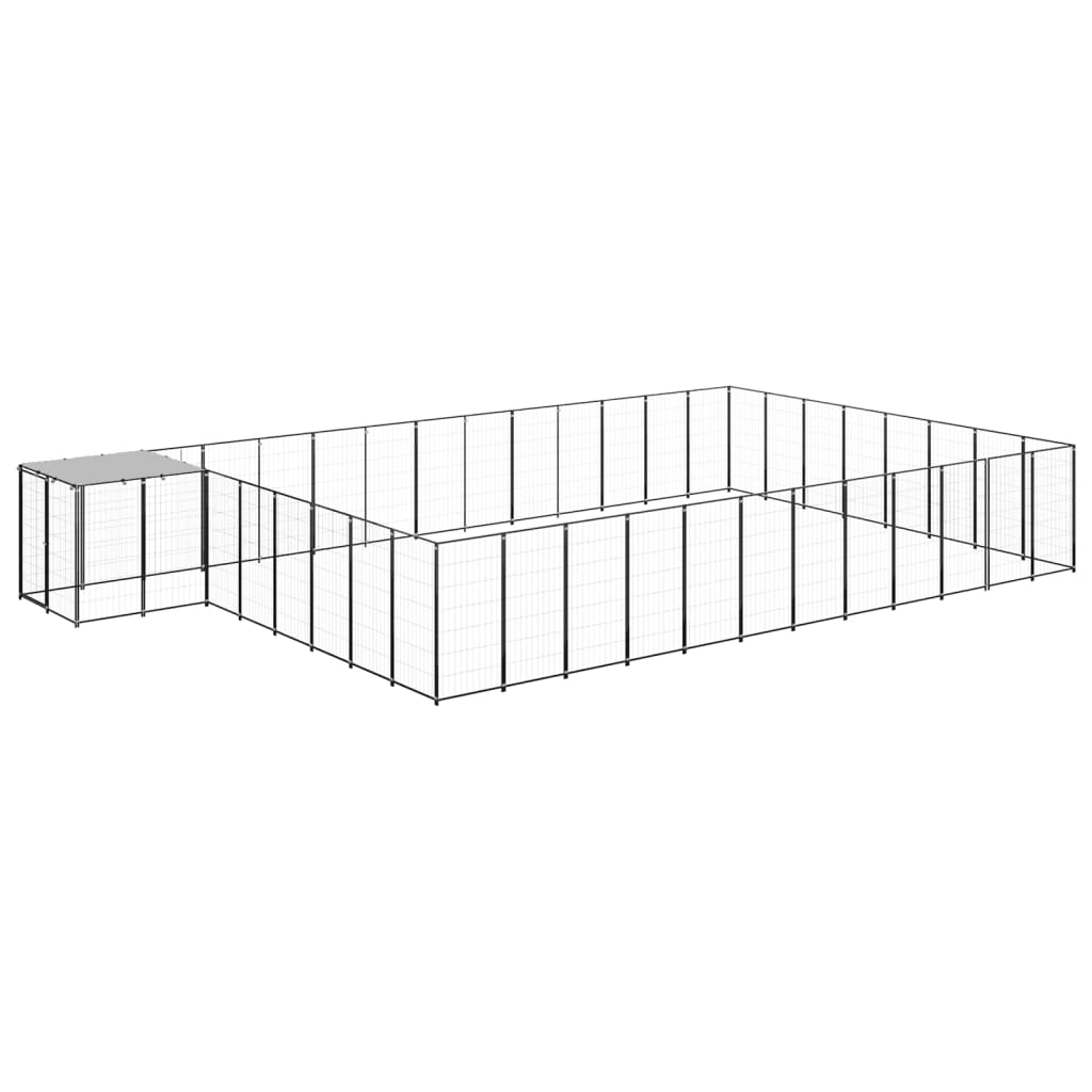 Psarna psa vidaxl 30,25 m² jeklena črna