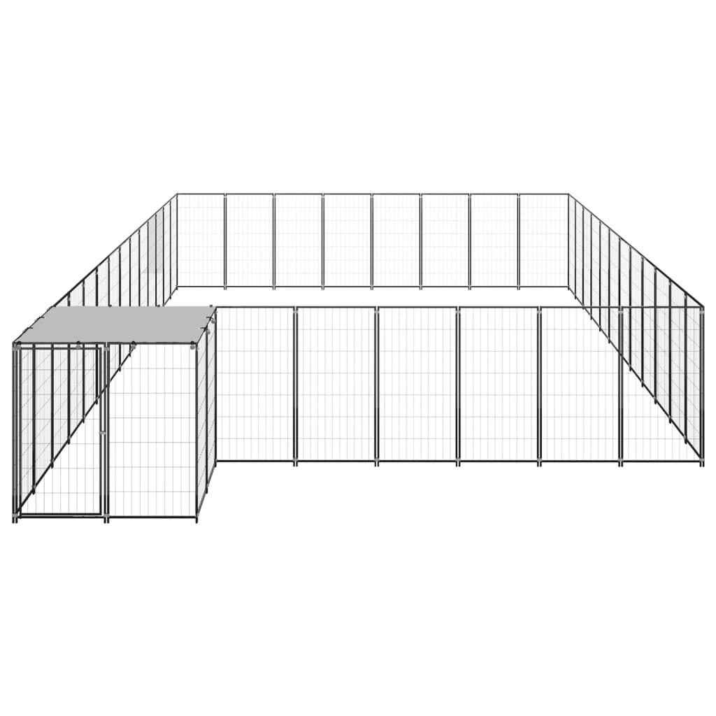 Psarna psa vidaxl 30,25 m² jeklena črna