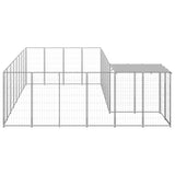 Vidaxl Dog Kennel 10.89 m² Steel silver colored
