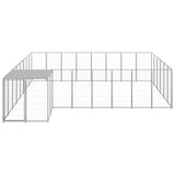 Vidaxl Dog Kennel 15,73 m² stål sølvfarvet