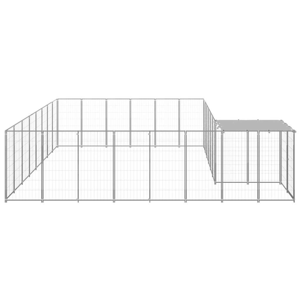 Vidaxl Dog Kennel 15,73 m² stål sølvfarvet