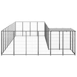 Vidaxl Dog Kennel 19.36 m² Steel Black