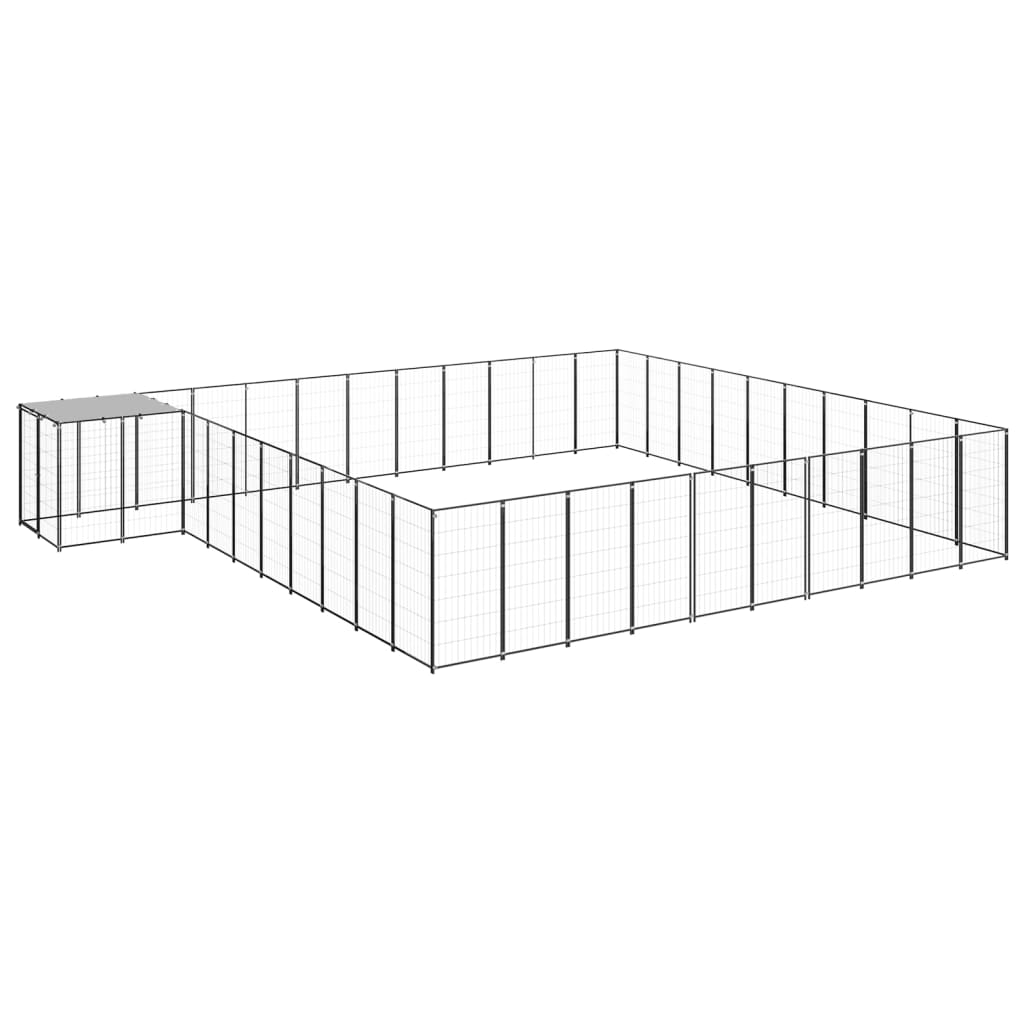 Psarna psa vidaxl 31,46 m² jeklena črna