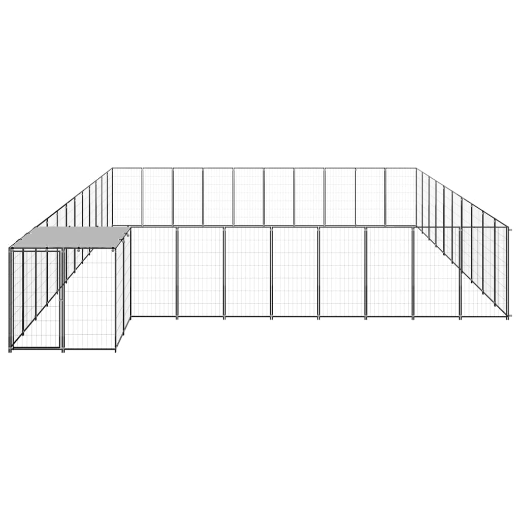 Psarna psa vidaxl 31,46 m² jeklena črna