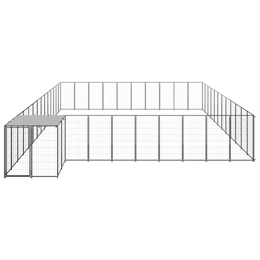 Psarna psa vidaxl 37,51 m² jeklena črna
