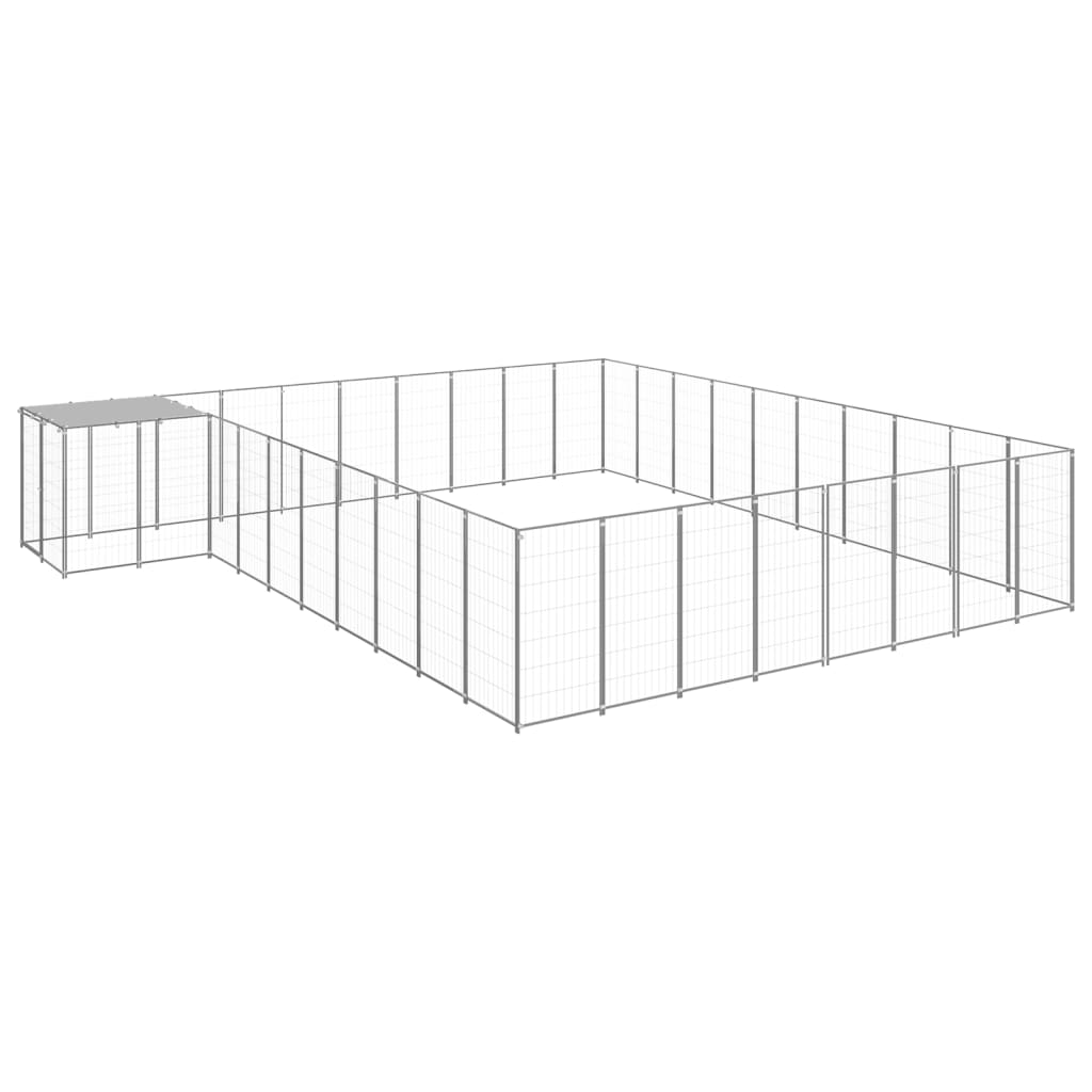 Psarna psa vidaxl 25,41 m² jekleno srebrno obarvano