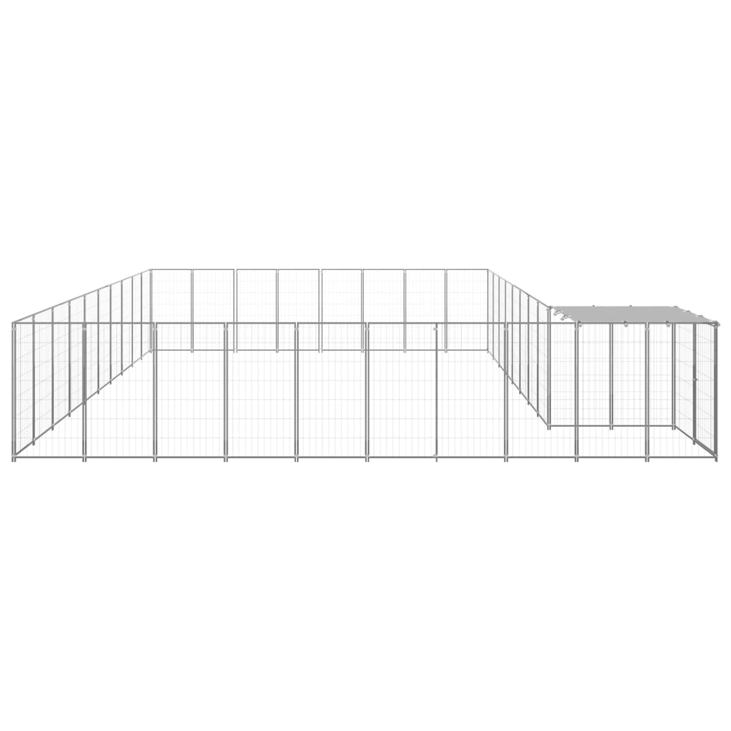 Psarna psa vidaxl 25,41 m² jekleno srebrno obarvano