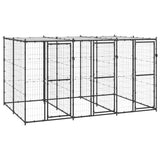 Vidaxl Chien Kennel avec toit 7,26 m² en acier