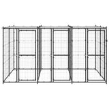 Vidaxl Chien Kennel avec toit 7,26 m² en acier