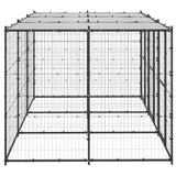 Vidaxl Chien Kennel avec toit 7,26 m² en acier