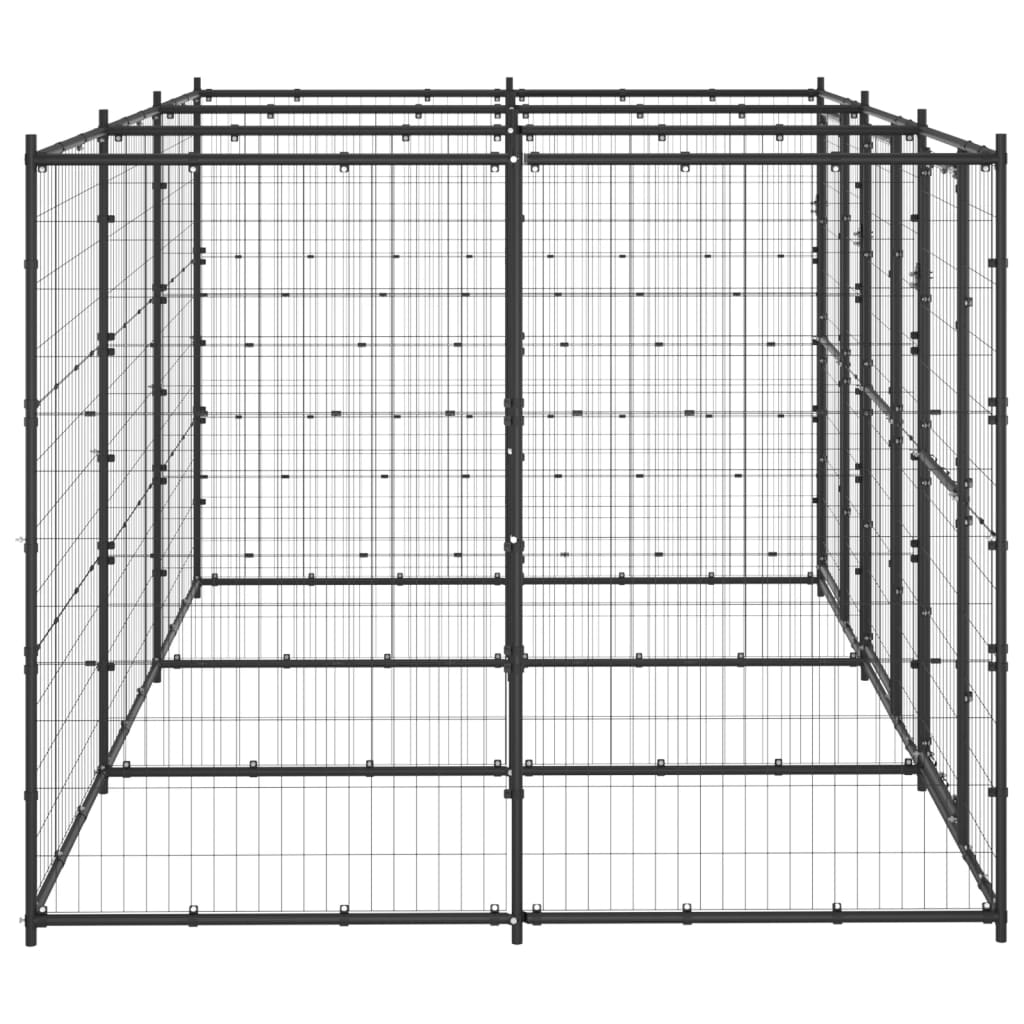 Perrera de perros de Vidaxl 7.26 m² de acero