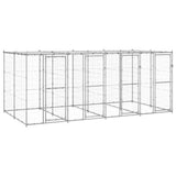 Vidaxl Dog Kennel con tetto 9,68 m² Acciaio zincato