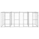 Vidaxl Dog Kennel con tetto 9,68 m² Acciaio zincato