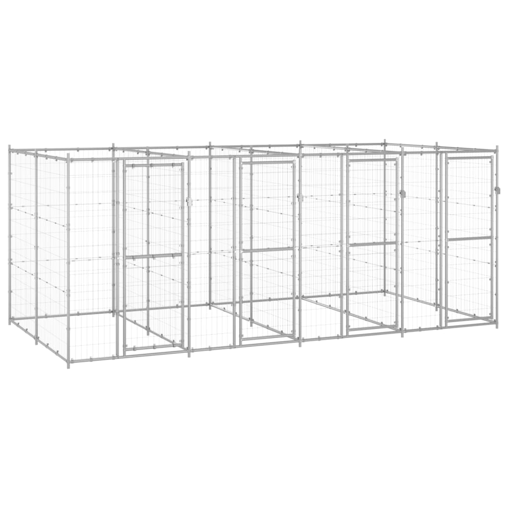Vidaxl psí chovatelská stanice 9,68 m² galvanizovaná ocel