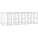 Perrera de perros Vidaxl 12.1 m² de acero galvanizado