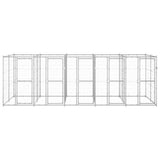 Perrera de perros Vidaxl 12.1 m² de acero galvanizado